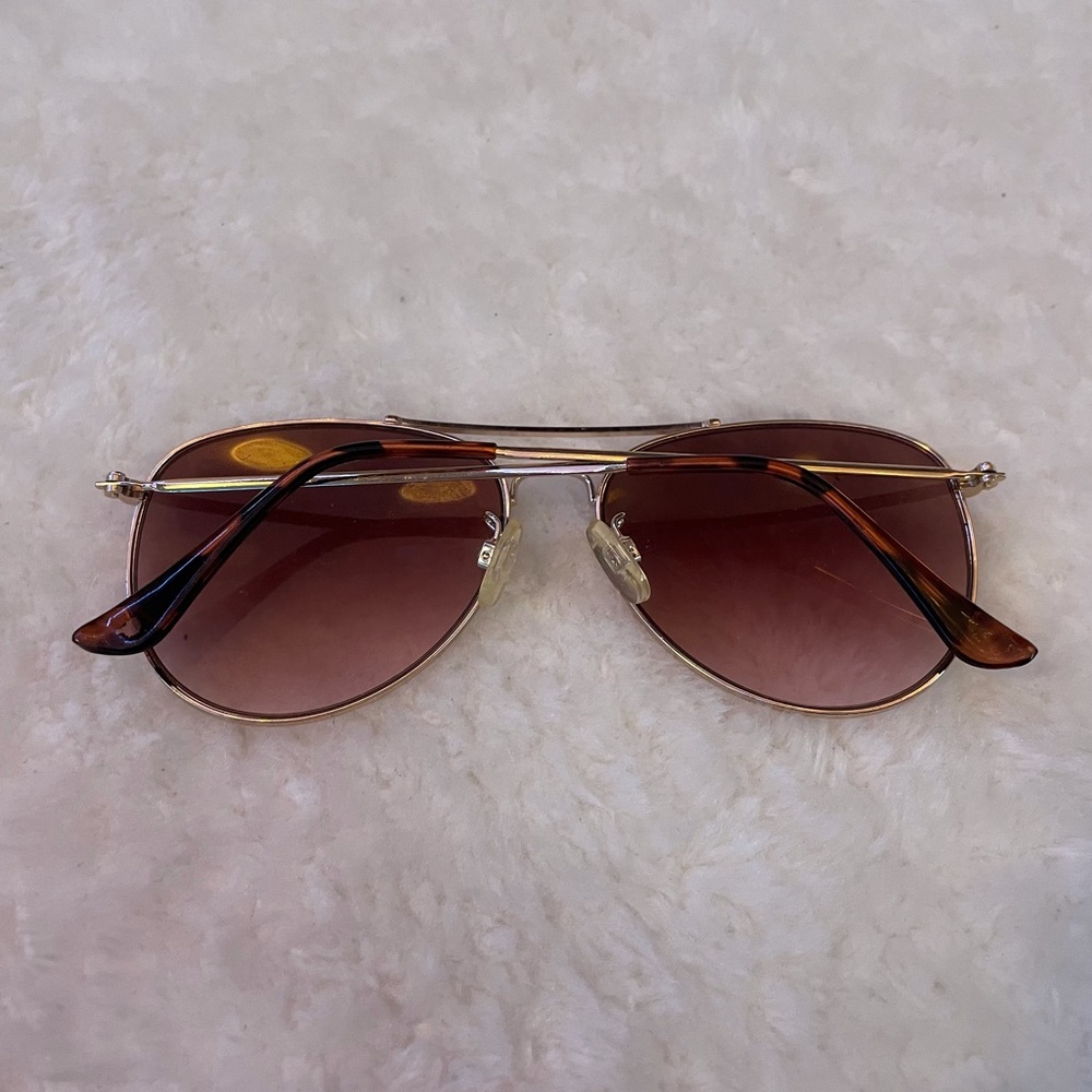 Gold Rimmed Sunglasses - Picture 2 of 3